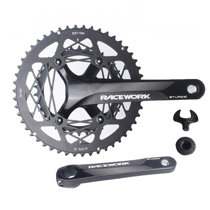 22-Speed Aluminum Road Bike Crankset 50-34T No Bb