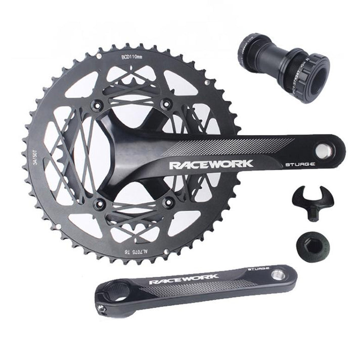 22-Speed Aluminum Road Bike Crankset 50-34T With Bb