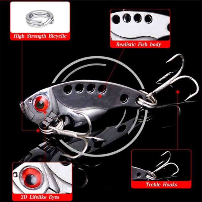 2 Metal Vib Fake Bait Sets 3.5Cm 3G 4 Colours