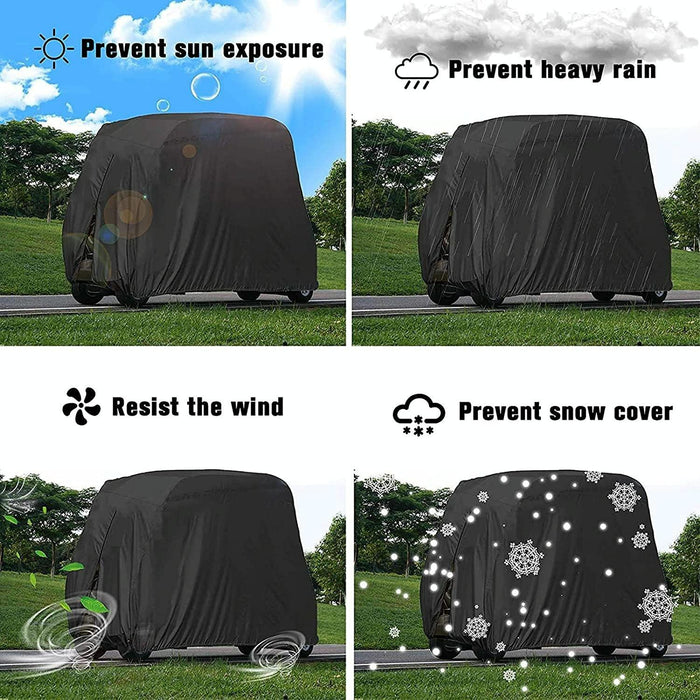 210D Oxford Cloth Golf Cart Scooter Kart Dust Cover - Size 285 X 122 X 168Cm Black