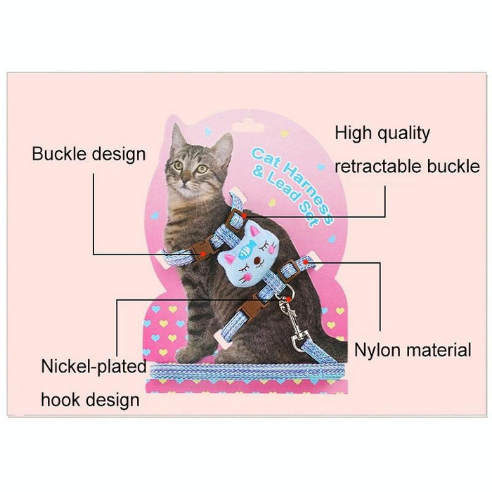 Adjustable Anti Escape Cat Leash Comfy L Size