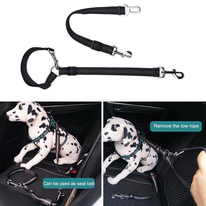 Reflective Dog Seat Belt Leash Dual Purpose