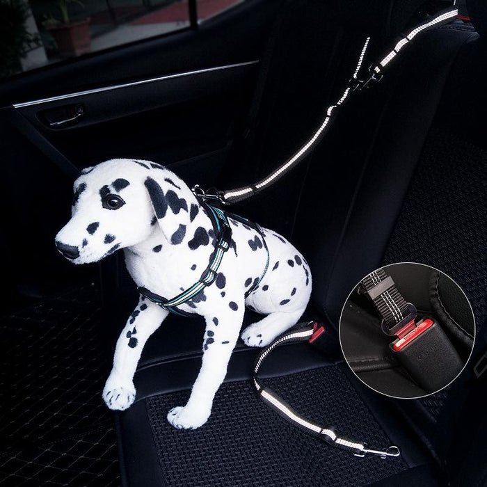 Reflective Dog Seat Belt Leash Dual Purpose