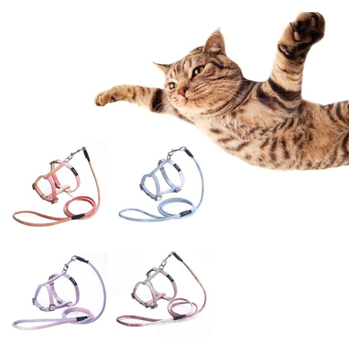 Adjustable I Shape Pet Harness & Leash Size S