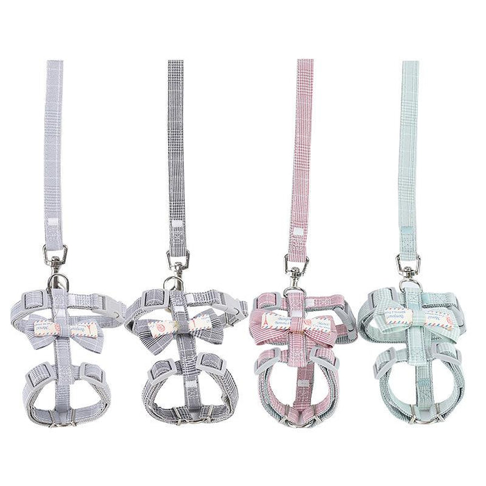 Adjustable Anti Breakaway Cat Leash With Bow Knot