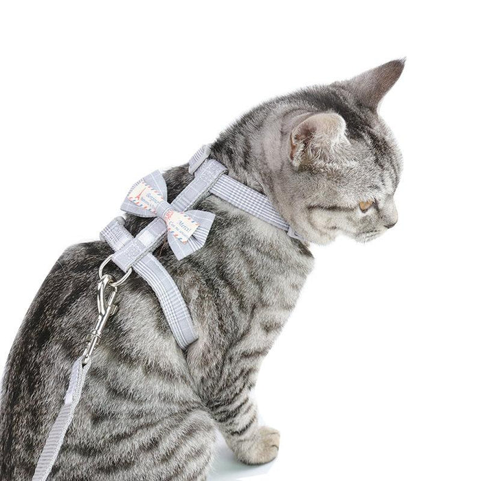 Adjustable Anti Breakaway Cat Leash With Bow Knot