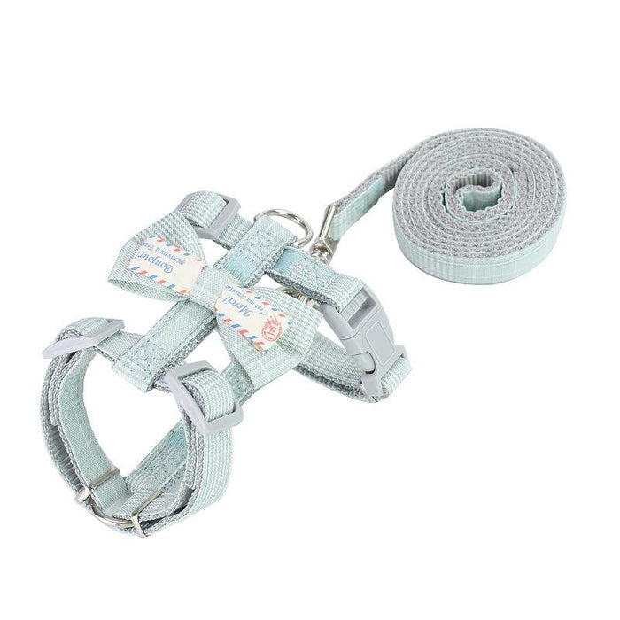 Adjustable Anti Breakaway Cat Leash With Bow Knot