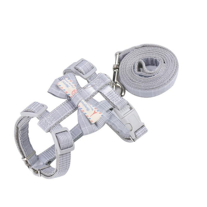 Adjustable Anti Breakaway Cat Leash With Bow Knot