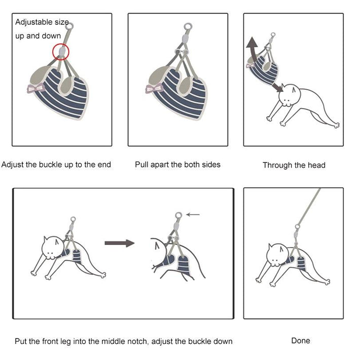 Adjustable Cat Leash Bow Vest Type