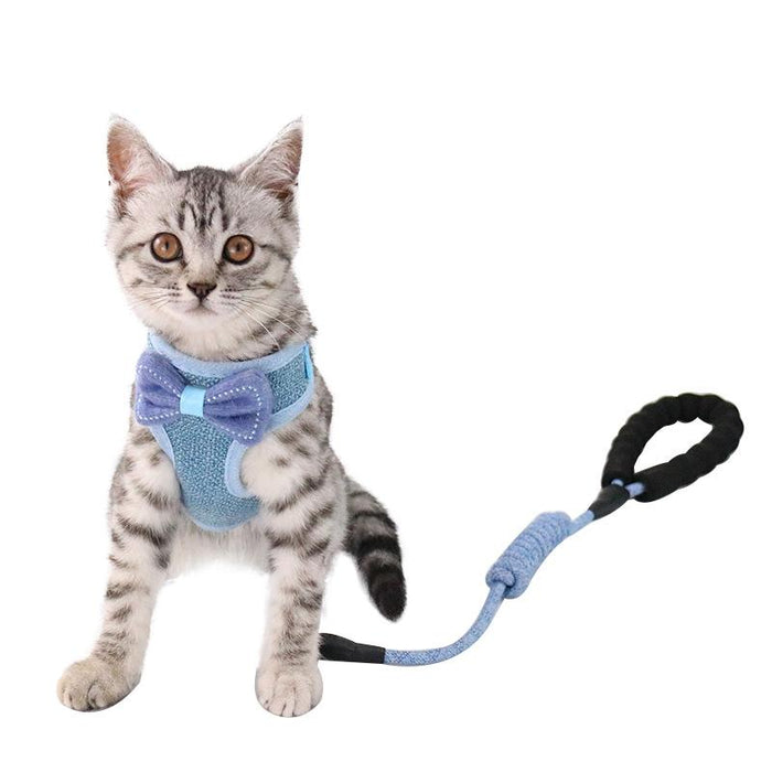 Adjustable Cat Leash Bow Vest Type