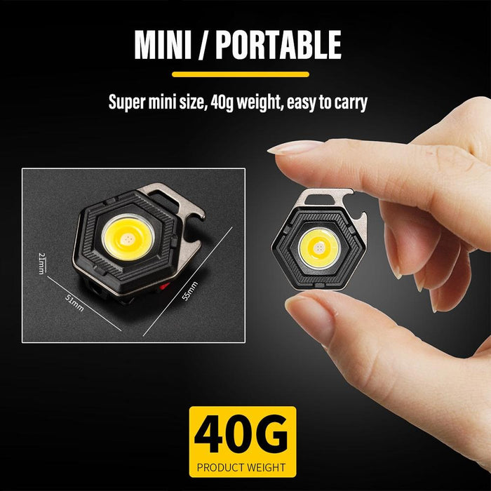 Portable Mini Keychain Flashlight Strong Light Black