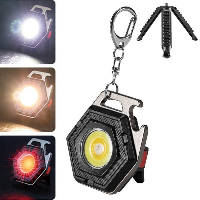 Portable Mini Keychain Flashlight Strong Light Tarnish + Tripod