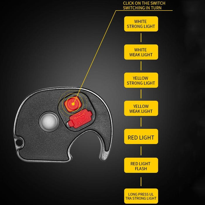 Portable Mini Keychain Flashlight Strong Light Black