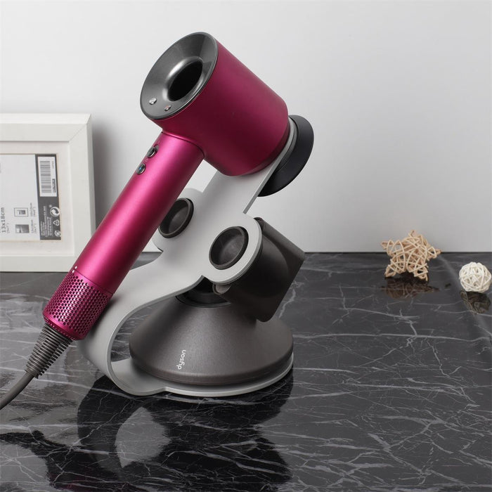 Universal Hair Dryer Stand No Drilling Silver