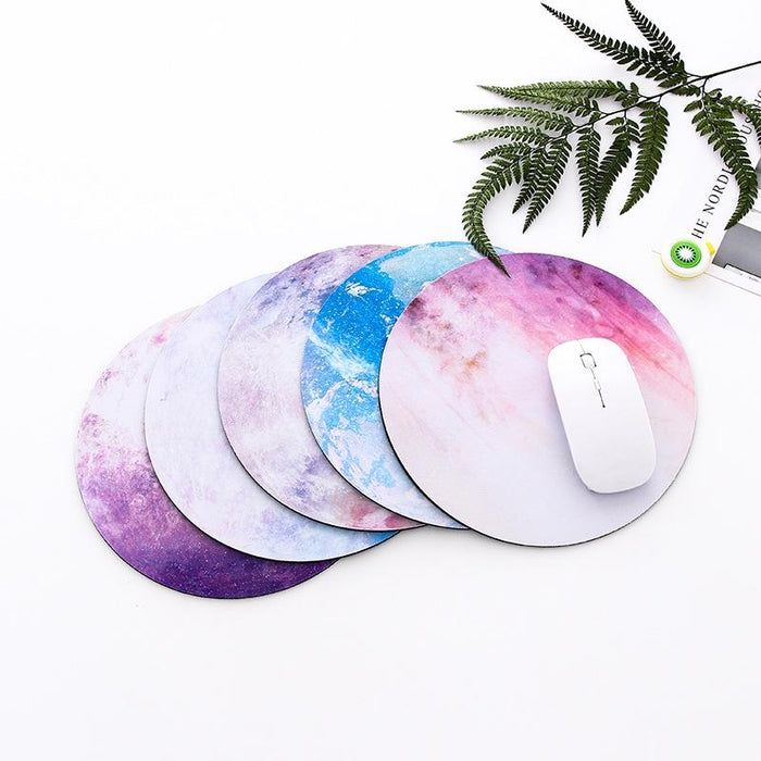 5 Piece Round Rubber Mouse Pad Set