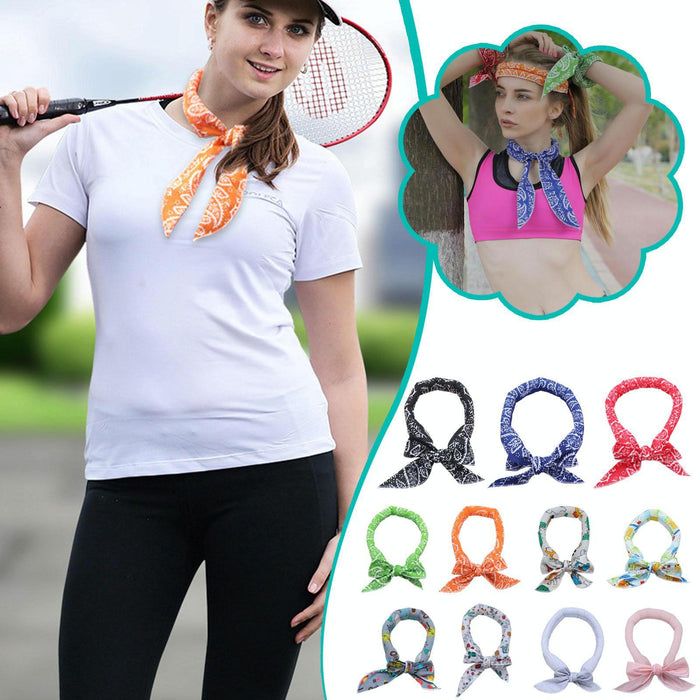 3 Piece Summer Cooling Bandana Neck Wraps For All Ages Yellow Leaves