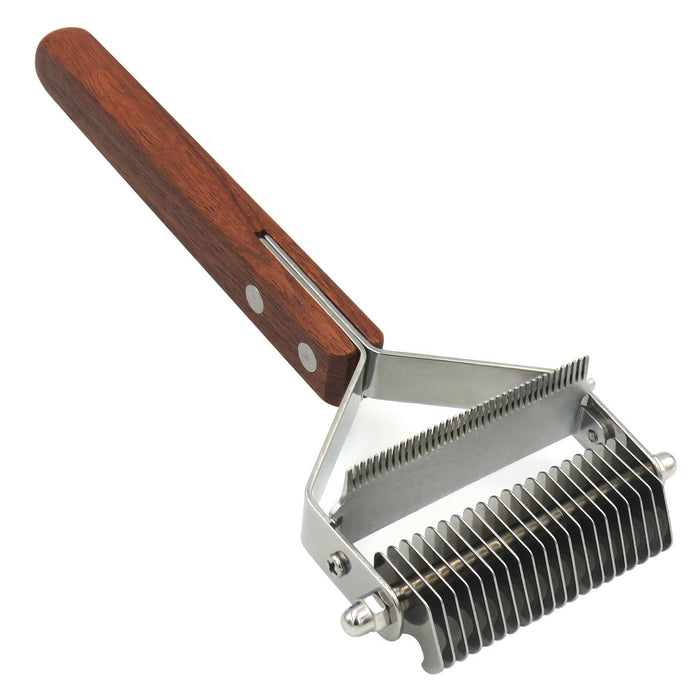 2 In 1 Pet Hair Removal Comb With Wooden Handle