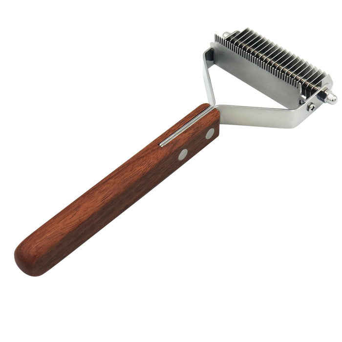 2 In 1 Pet Hair Removal Comb With Wooden Handle