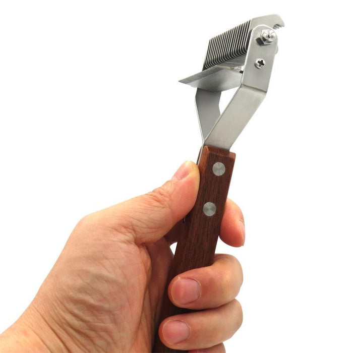 2 In 1 Pet Hair Removal Comb With Wooden Handle