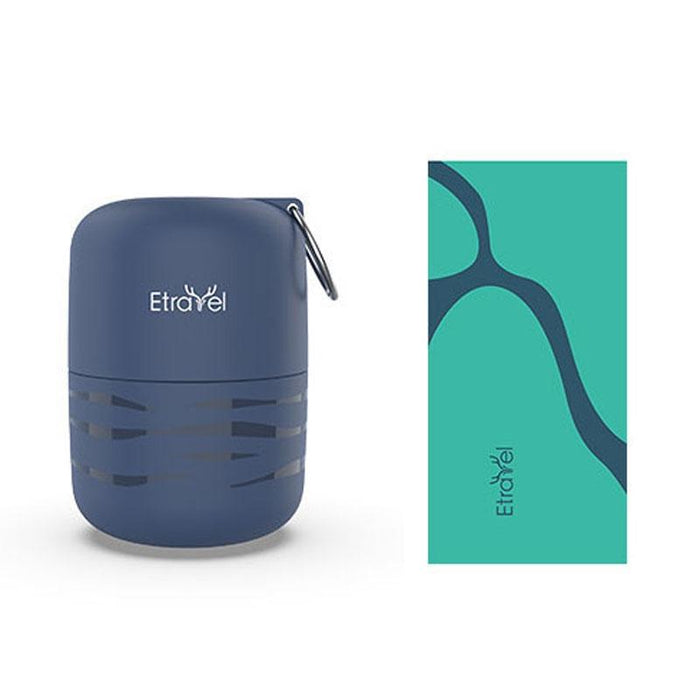 Quick-Drying Towel Double-Sided Fleece Bath Towel - Small Navy & Towel