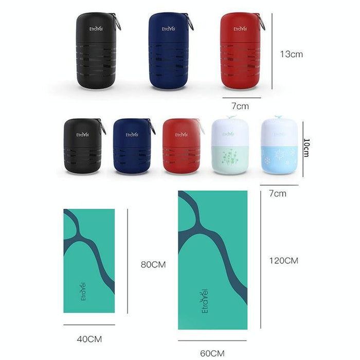 Quick-Drying Towel Double-Sided Fleece Bath Towel - Small Blue & Towel