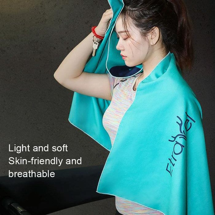 Quick-Drying Towel Double-Sided Fleece Bath Towel - Small Grass Green & Towel