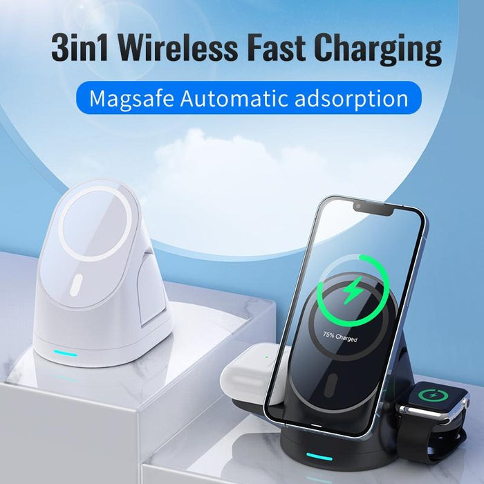 3 In 1 Magnetic Wireless Charging Bracket For Smartphone Iwatch Airpods