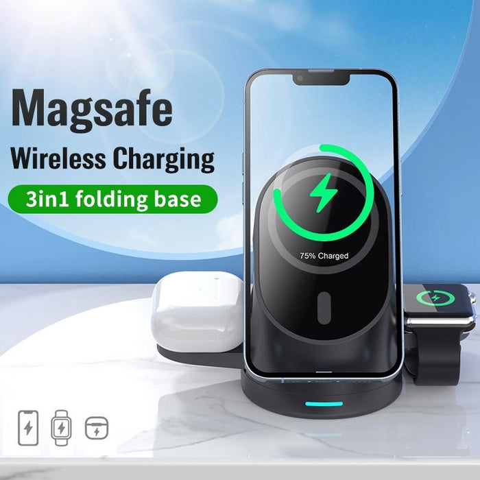 3 In 1 Magnetic Wireless Charging Bracket For Smartphone Iwatch Airpods