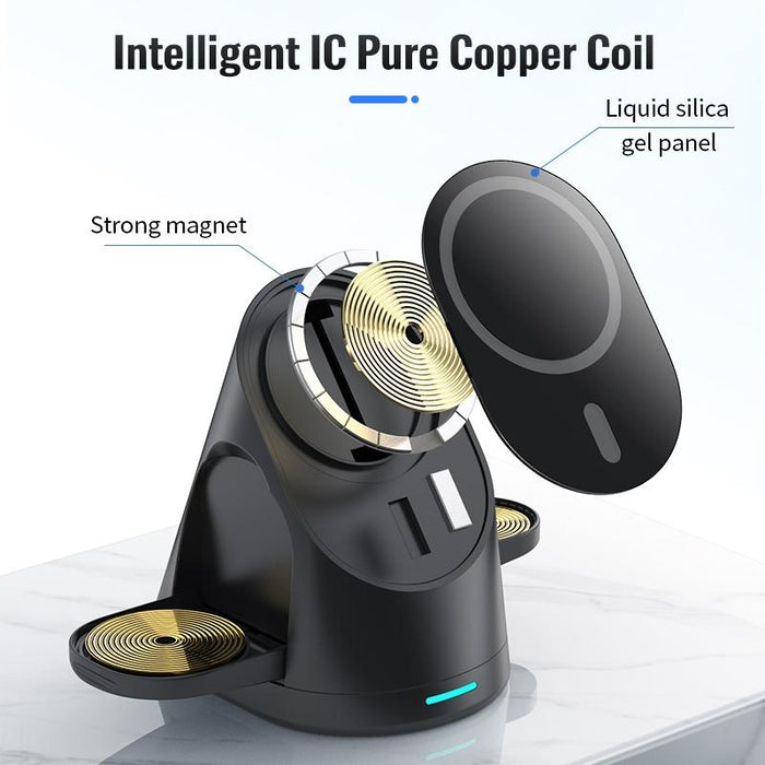 3 In 1 Magnetic Wireless Charging Bracket For Smartphone Iwatch Airpods