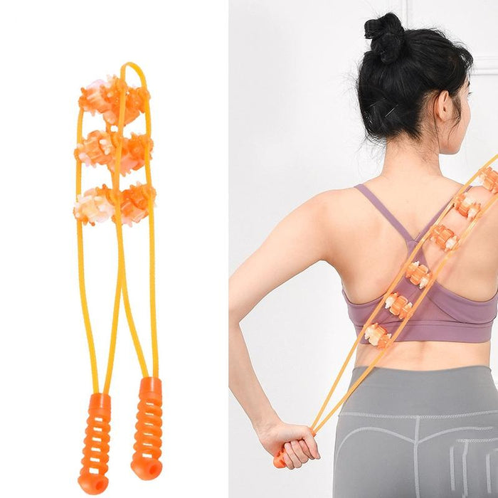 3-Wheel Manual Back Massager Yellow