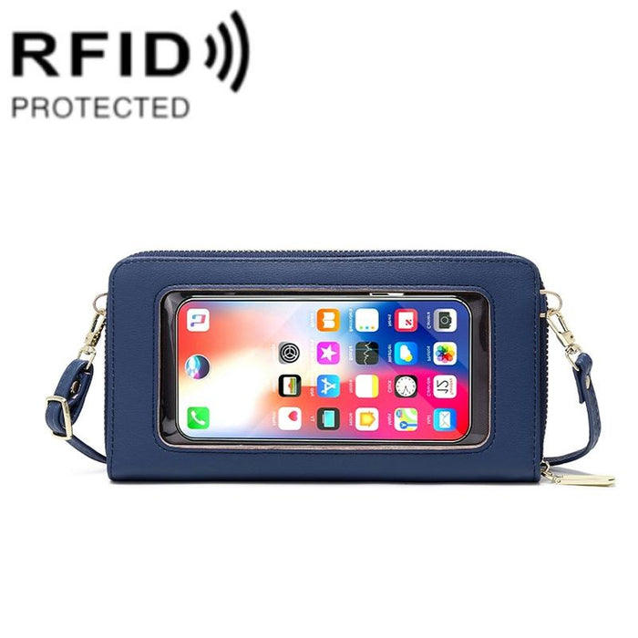 Anti Theft Rfid Cross Body Phone Bag With Touch Screen