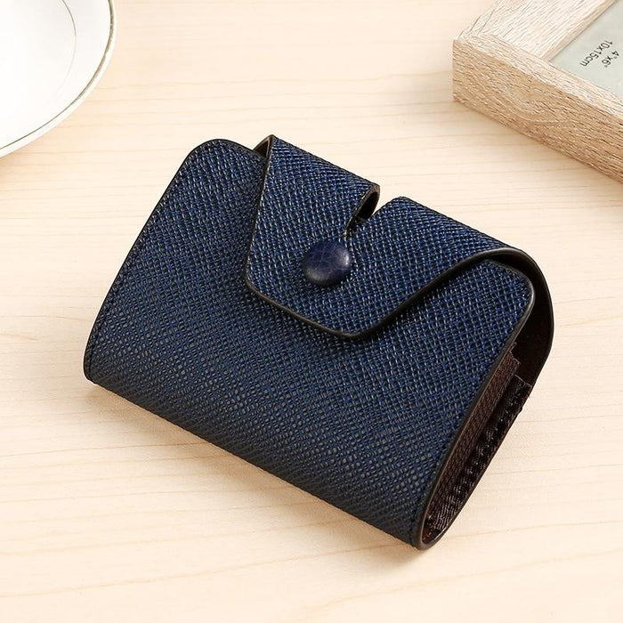 Large-Capacity Vertical Blue Card Holder For Men And Women