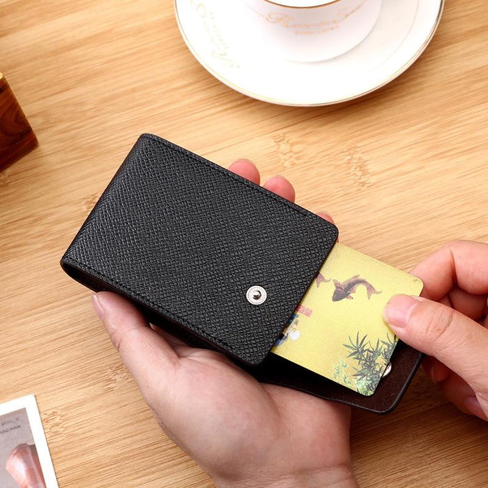 Large-Capacity Vertical Blue Card Holder For Men And Women
