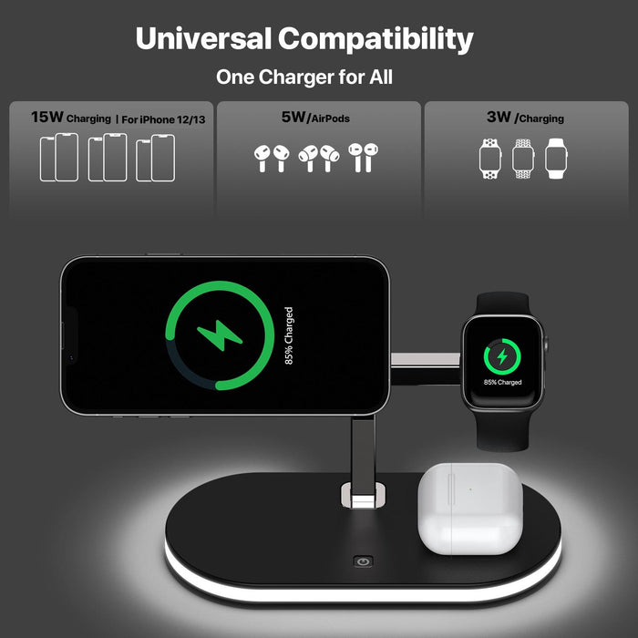 15W 3 In 1 Wireless Charger For Smartphone Iwatch Airpods