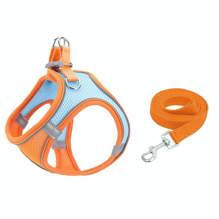 Breathable Reflective Pet Chest Strap Vest With Traction Rope