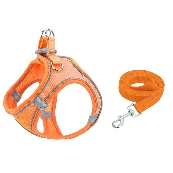 Breathable Reflective Pet Chest Strap With Traction Rope