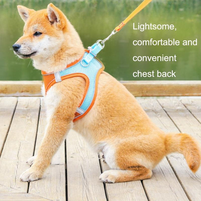 Breathable Reflective Pet Chest Strap With Traction Rope