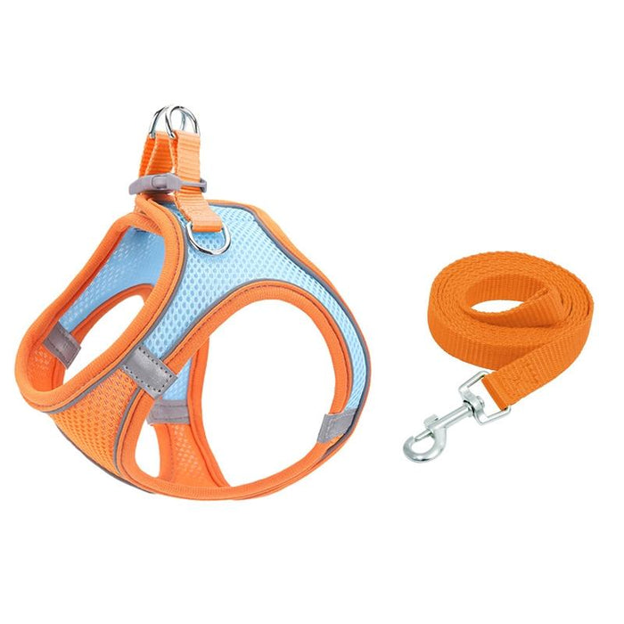 Breathable Reflective Pet Chest Strap With Traction Rope