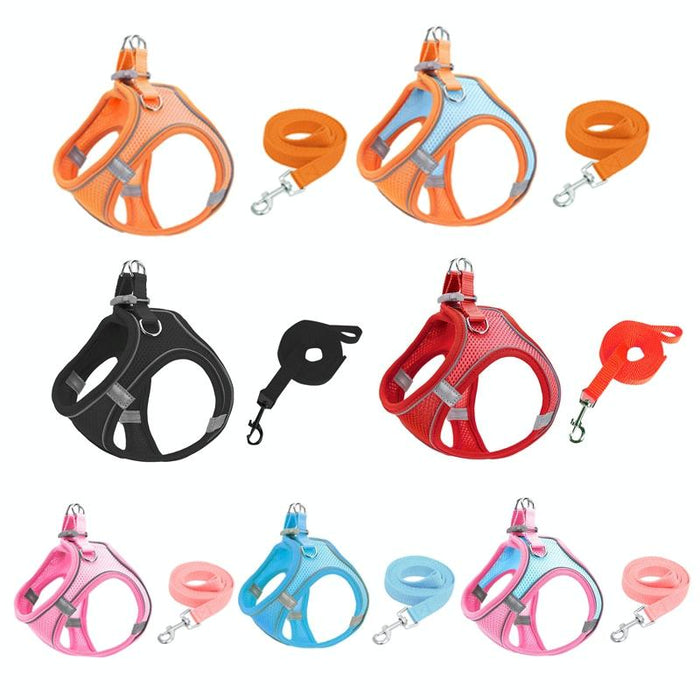 Breathable Reflective Pet Chest Strap With Traction Rope