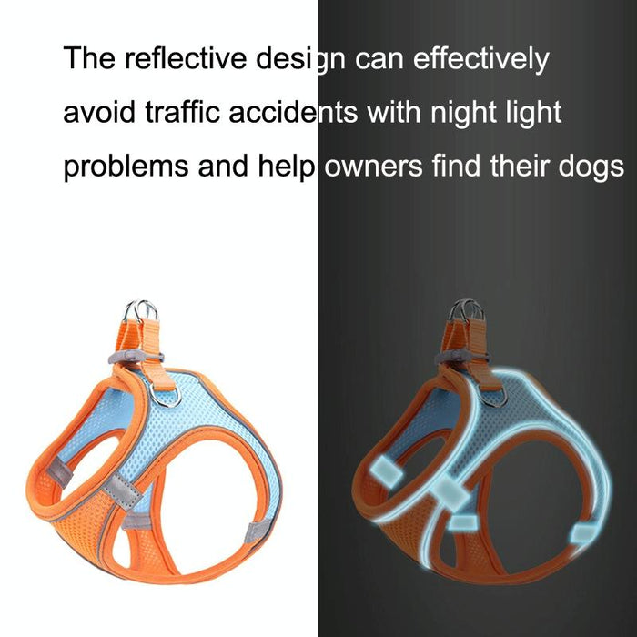 Breathable Reflective Pet Chest Strap With Traction Rope