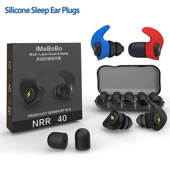 Black Soundproof Sleep Earplugs Noise Reduction