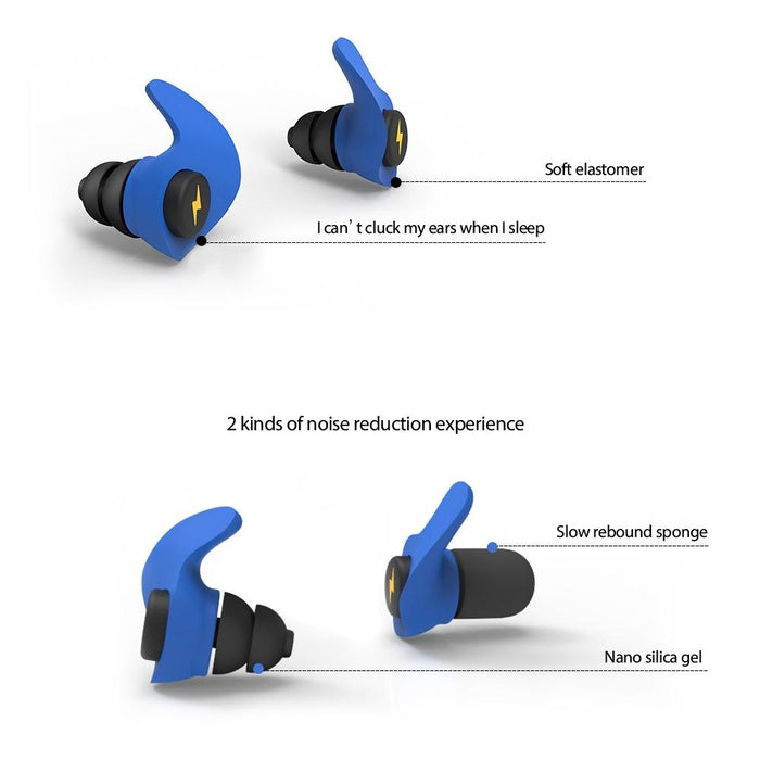 Black Soundproof Sleep Earplugs Noise Reduction