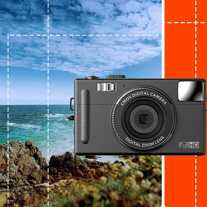 R1 48 Million Hd Pixels 3.0 Inch Screen Children Digital Camera - Black & Card Reader