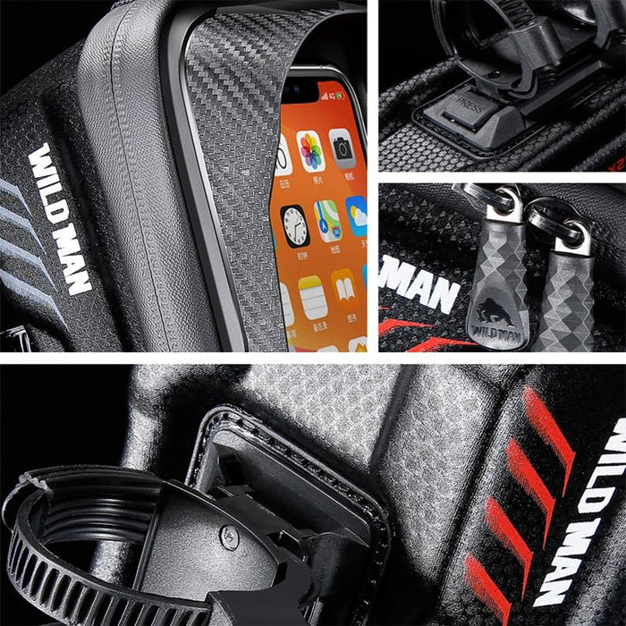 1L Waterproof Eva Hard Shell Bike Bag With Touch Function