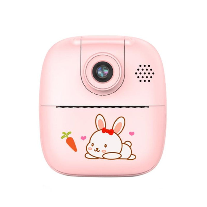 Hd Cartoon Kids Camera With Rotating Lens Pink  &  32G