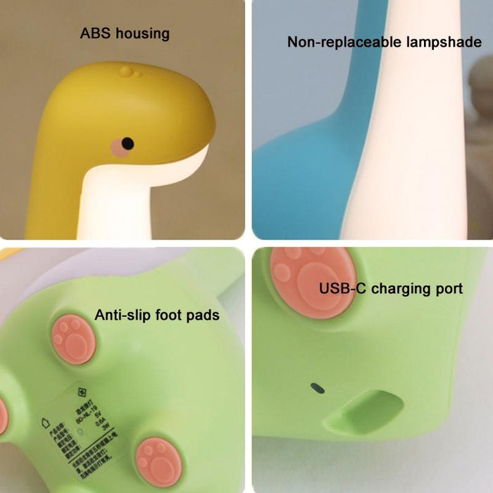 Dino Night Light Usb Rechargeable Warm Ambient Companion