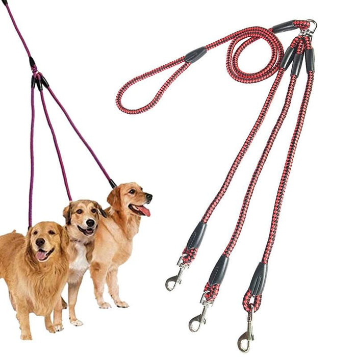 140Cm 3-In-1 Dog Walking Leash - Multi-Head Rope