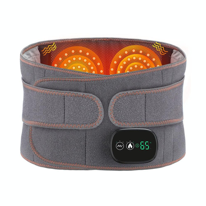 Usb Heated Massage Lumbar Belt Gray