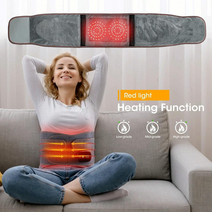 Usb Heated Massage Lumbar Belt Gray