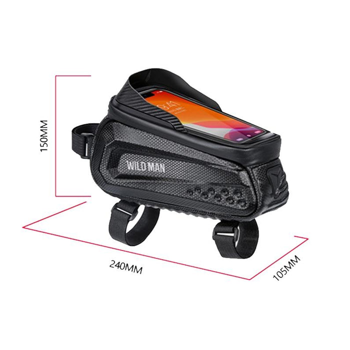 1L Mountain Bike Eva Hard Shell Touch Screen Front Beam Bag